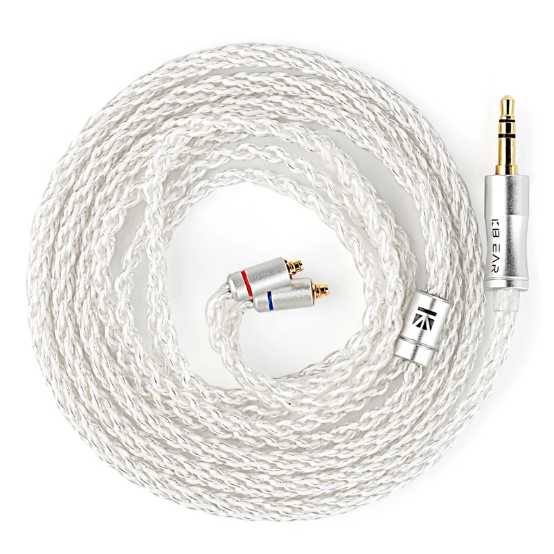 【KBEAR BaiZe】Upgrade Cable, 5N 8-Strand 144-Core High-purity Silver-plated OFC Cable