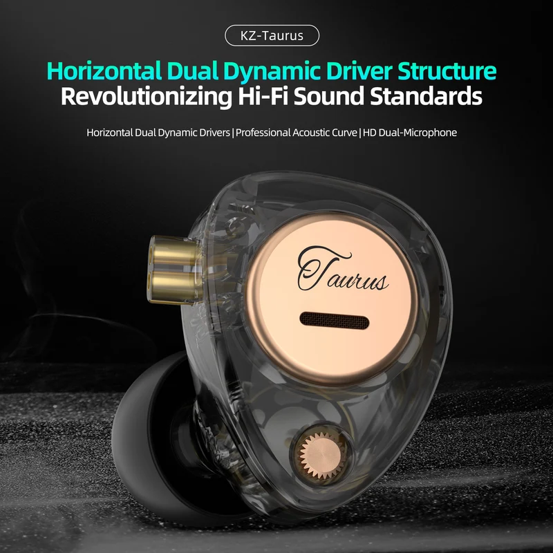 【KZ Taurus】Horizontal Dual DD in ear Monitor IEM Headphones HIFI Gaming Earbuds