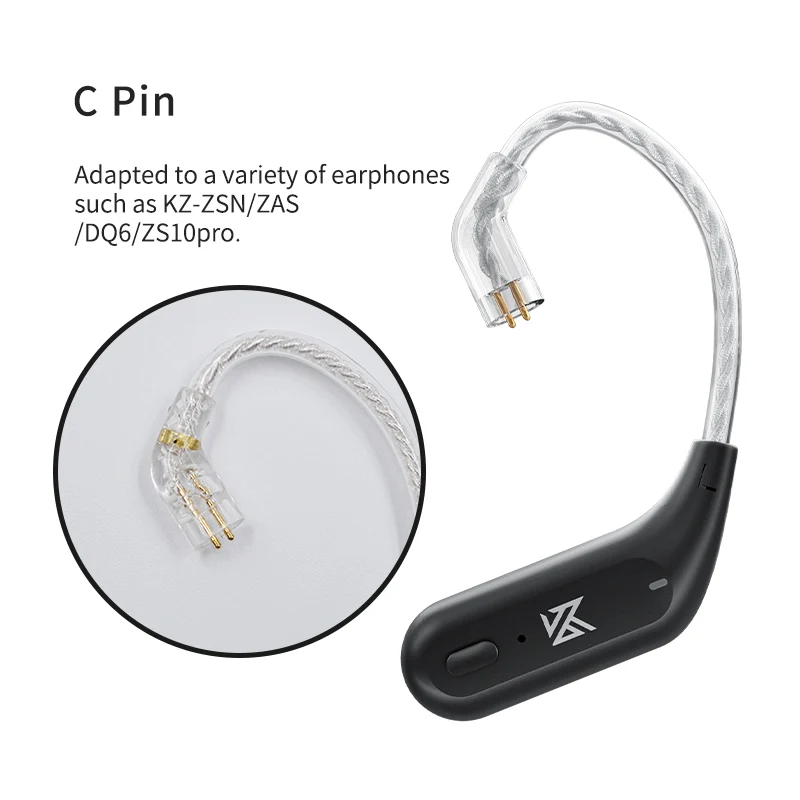 【KZ-AZ09】 Bluetooth 5.4 Ear Hook – Convert Wired IEMs to Wireless with AAC & Dual Host, Bluetooth 5.4 Module, TWS Waterproof Earhook, Long Battery Life
