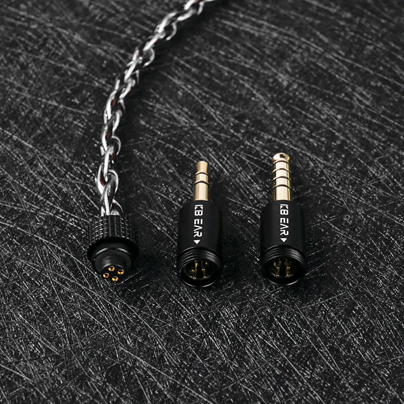 【KBEAR P34】5N 2-Strands 98-Core OFC Silver-Plated HiFi Earphone Upgrade Cable Interchangeable Plug Design