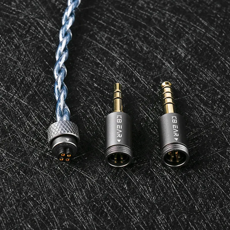【KBEAR P34】5N 2-Strands 98-Core OFC Silver-Plated HiFi Earphone Upgrade Cable Interchangeable Plug Design