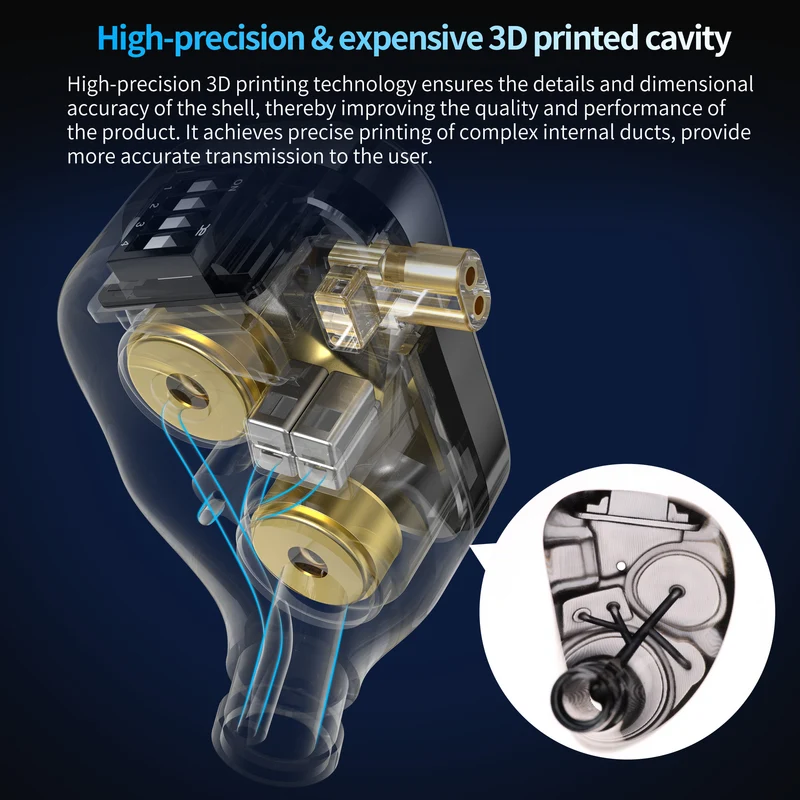 【CCA Rhapsody】2DD+4BA Hybrid Driver HiFi IEMs Earphones with 4 Tuning Switches