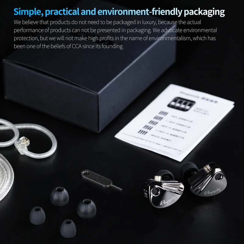 【CCA Rhapsody】2DD+4BA Hybrid Driver HiFi IEMs Earphones with 4 Tuning Switches