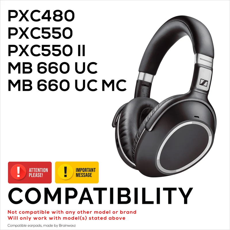 Pad Telinga Kulit Sheepskin untuk Sennheiser PXC480, PXC550, PXC 550-II, MB660 UC, MB 660 MC Fon Kepala, Lembut, Kusyen Gantian, Keselesaan Tambahan