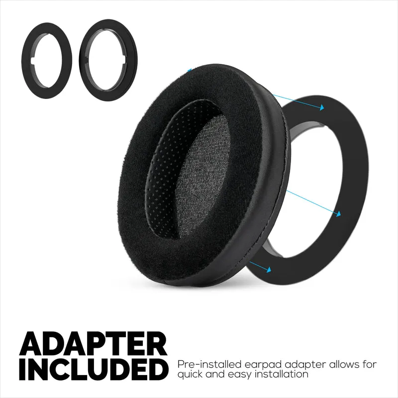 Pad Telinga Tebal Hibrid untuk Sennheiser HD600, HD650, HD660S, HD525, HD535, HD545, & Massdrop HD58X, Fon Kepala HD6XX - Buih Memori dengan Velor & Bahan Hibrid Kulit PU