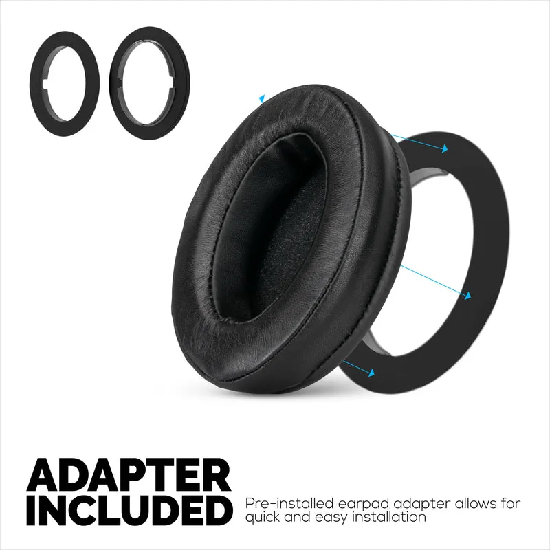 Pad Telinga Kulit Biri-biri untuk Sennheiser HD600, HD650, HD660S, HD525, HD535, HD545, & Massdrop HD58X, Fon Kepala HD6XX - Buih Memori dengan Kulit Kulit Bebiri Lembut