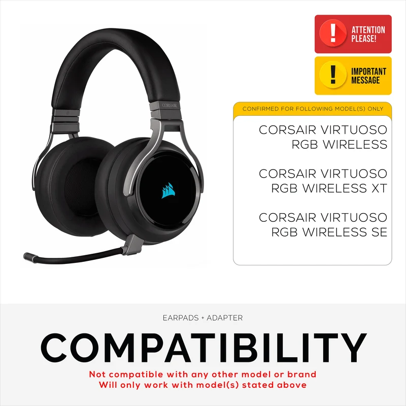 Schaffell-Ohrpolster für Corsair Virtuoso RGB Headset (Wireless/XT/SE) – Memory-Schaum mit weichem Schaffell-Leder