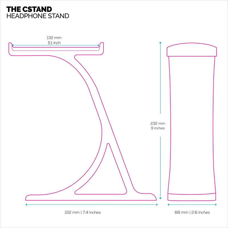 CSTAND - Tempatan Fon Kepala untuk Meja - Reka Bentuk Universal untuk Semua Alat Dengar Permainan & Audio