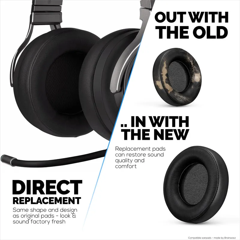 Ersatz-Ohrpolster für Corsair Virtuoso RGB Gaming Headset (Wireless/XT/SE), weiches PU-Leder und zusätzlicher Komfort
