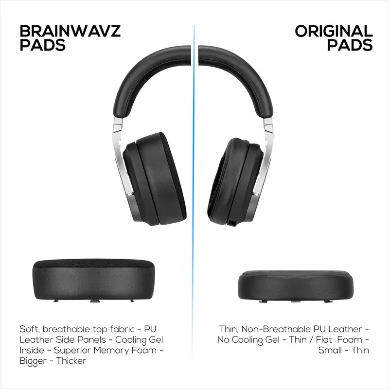 Hybrid-Ohrpolster für Corsair Virtuoso RGB-Gaming-Headset (Wireless/XT/SE) – Kühlgel, Memory-Schaum, langlebig, dick und schallisolierend