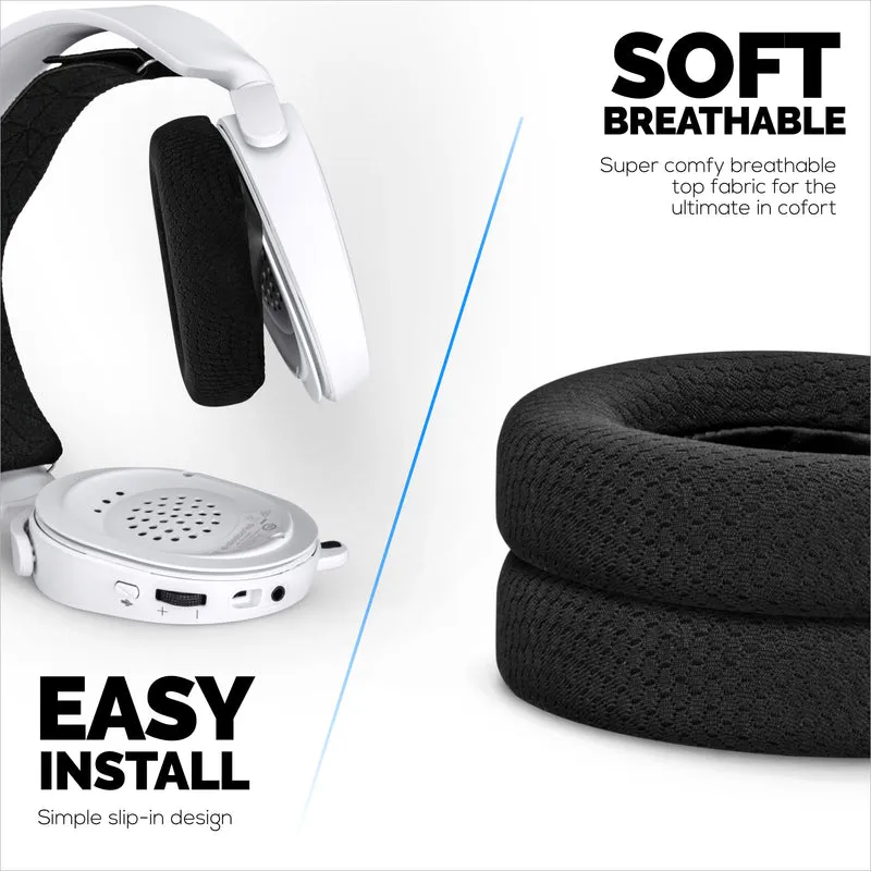 Ersatz-Ohrpolster für Steelseries Arctis 1, 3, 5, 7, 9, PRO & PRIME Headsets, weiches, atmungsaktives Gewebe, zusätzlicher Komfort