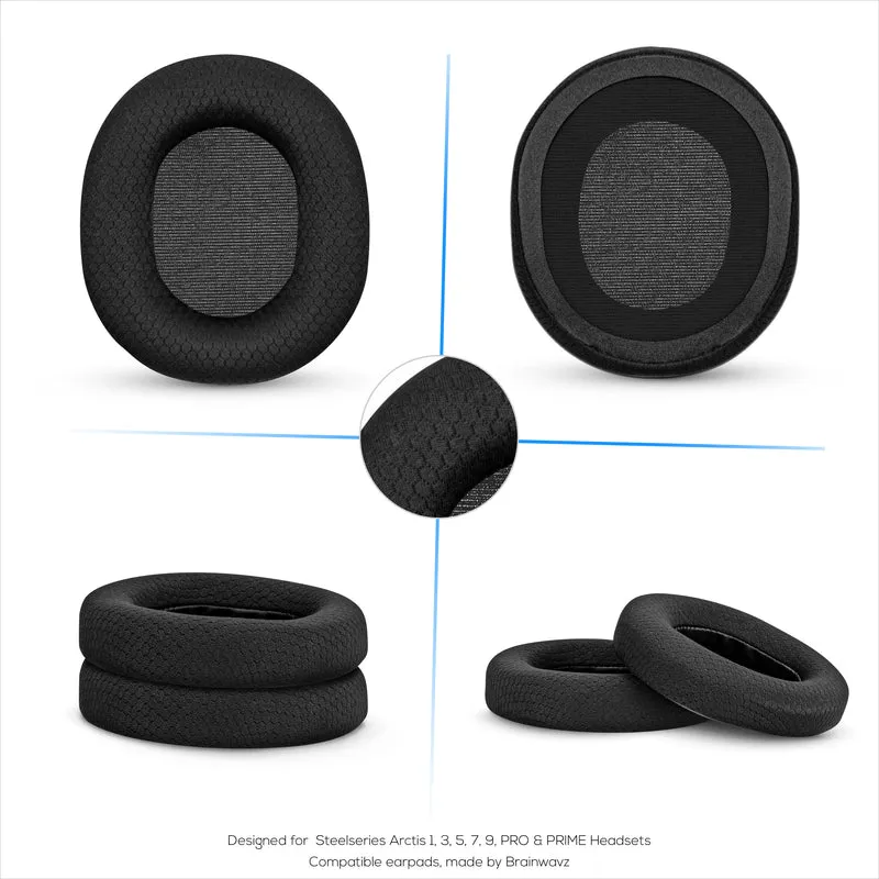 Ersatz-Ohrpolster für Steelseries Arctis 1, 3, 5, 7, 9, PRO & PRIME Headsets, weiches, atmungsaktives Gewebe, zusätzlicher Komfort