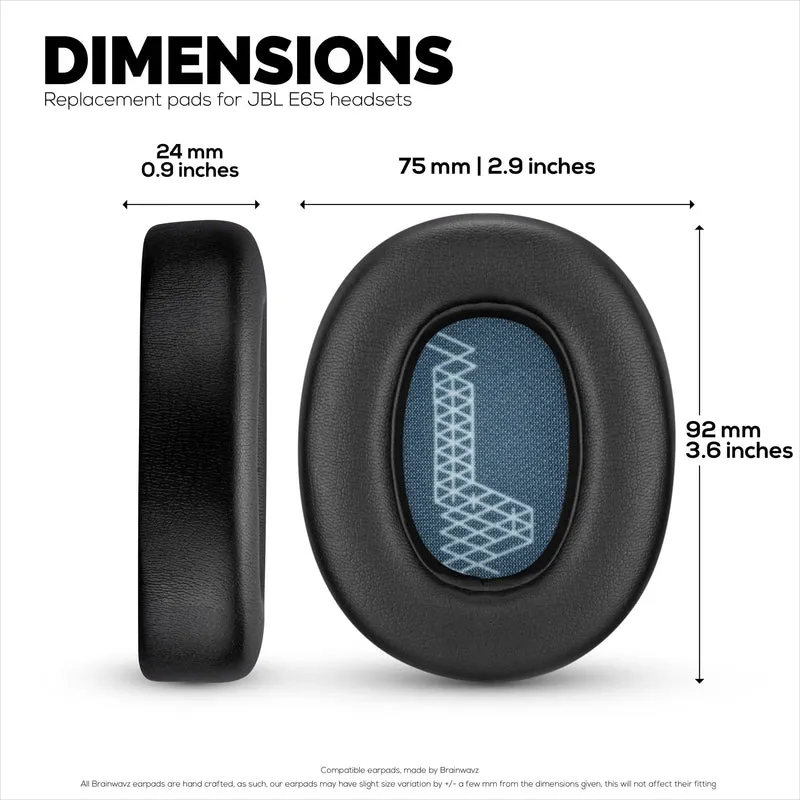 Ersatz-Ohrpolster für JBL E65 (E65BT E65BTNC), Live 650 (650NC 650BTNC), Live 660 (660NC 660BTNC) und Duet NC, weiche PU-Lederkissen