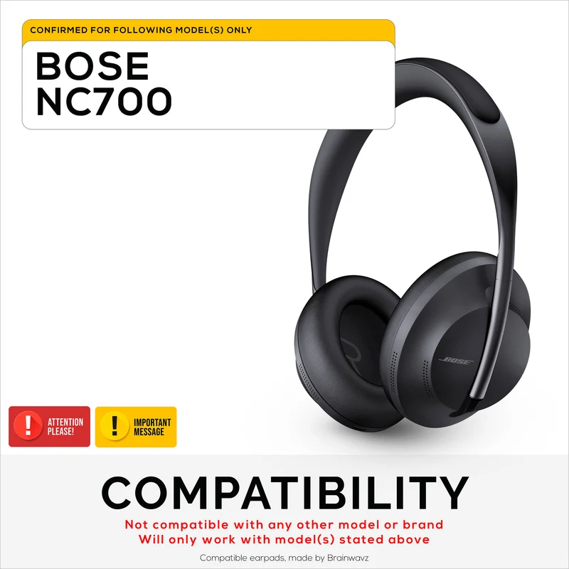 Pad Telinga Gantian untuk Fon Kepala Wayarles Bose NC700, Kulit PU Lembut