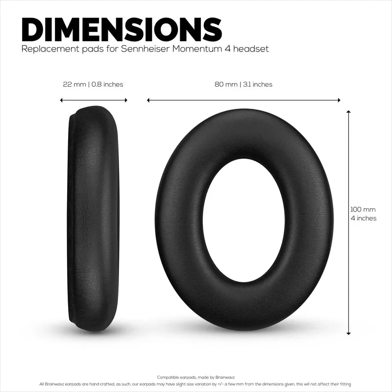 Ersatz-Ohrpolster für Sennheiser Momentum 4 Wireless-Kopfhörer mit weichem PU-Leder und Memory-Schaum