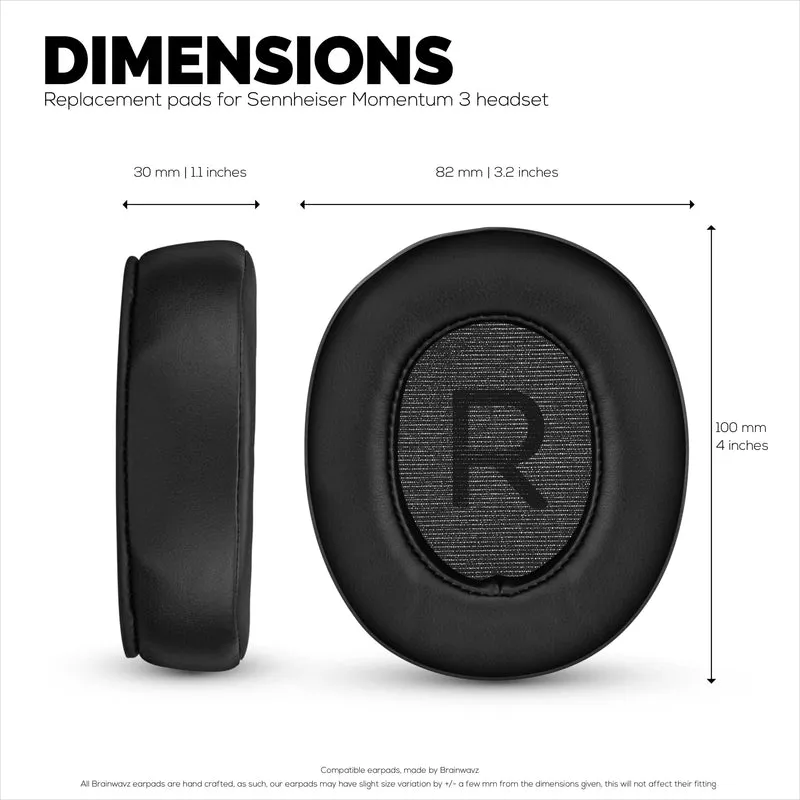 Sennheiser Momentum 3 Ersatz-Ohrpolster mit dickem Memory-Schaum und weichem PU-Leder