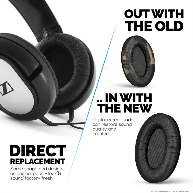 Ersatz-Ohrpolster für Sennheiser HD201 HD201S HD180 HD418 HD419 HD421 HD428 HD429 HD438 HD439 HD448 HD449 Kopfhörer