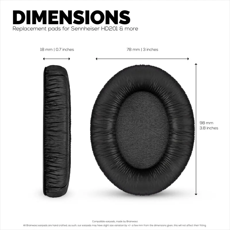 Ersatz-Ohrpolster für Sennheiser HD201 HD201S HD180 HD418 HD419 HD421 HD428 HD429 HD438 HD439 HD448 HD449 Kopfhörer