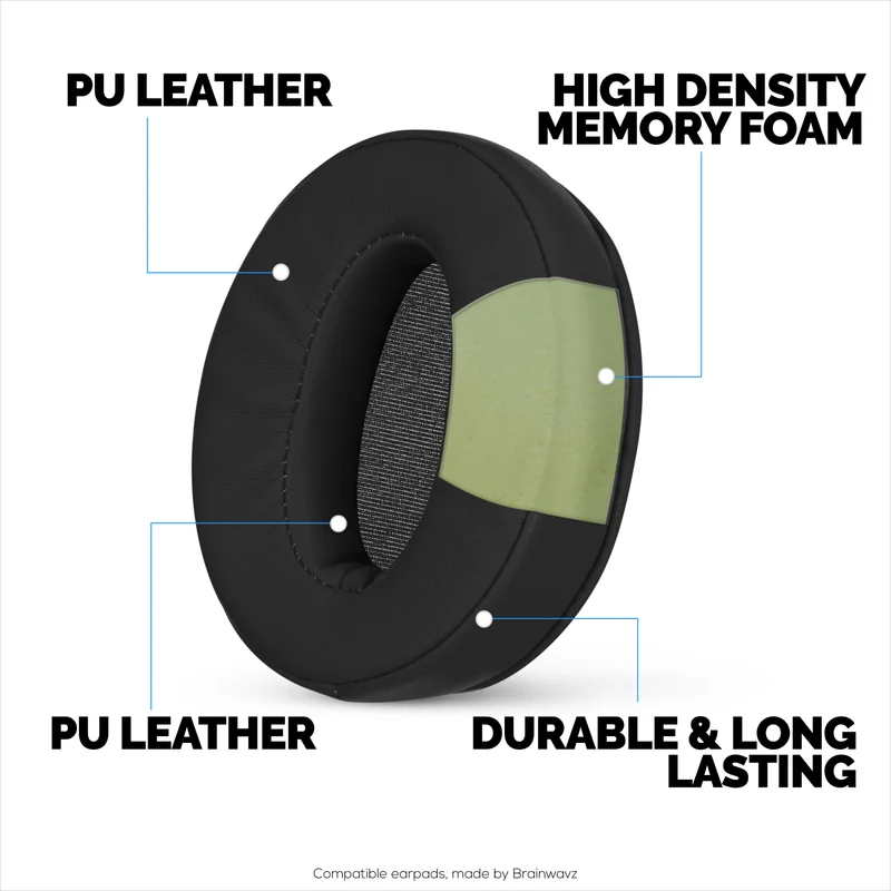 Pad Telinga Gantian untuk Sennheiser HD4.50BT HD4.50BTNC HD450BT HD4.50SE HD4.40BT HD4.30G HD4.20S HD458BT HD450 HD400S HD 350BT. Kulit PU Lembut + Busa Memori