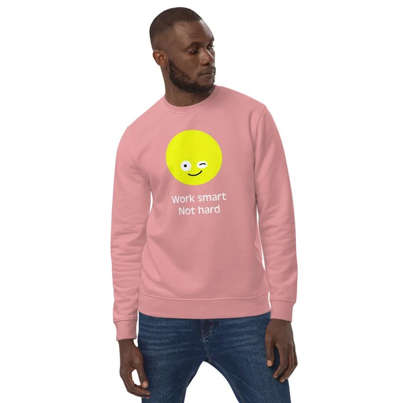 Unisex Bio-Pullover "Work smart not hard" Black Edition