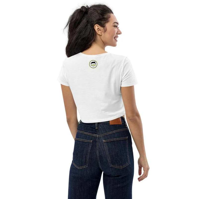 Crop-Top aus Bio-Baumwolle "Work smart not hard"