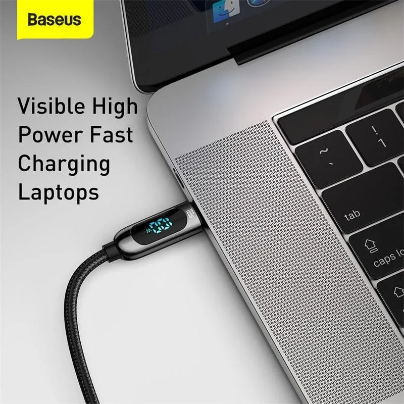 Smartes Schnell-Ladekabel USB Type C mit LED Display (bis 100W)