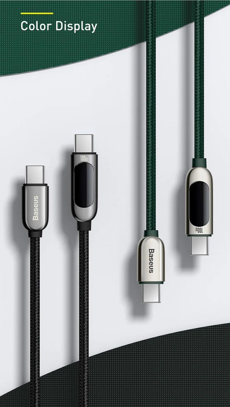 Smartes Schnell-Ladekabel USB Type C mit LED Display (bis 100W)
