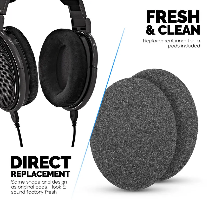 Pad Telinga Gantian untuk Fon Kepala Sennheiser HD600, HD650, HD660S, HD525, HD535, HD545 & Massdrop HD58X, HD6XX - Kusyen Velour Lembut Untuk Keselesaan Tambahan