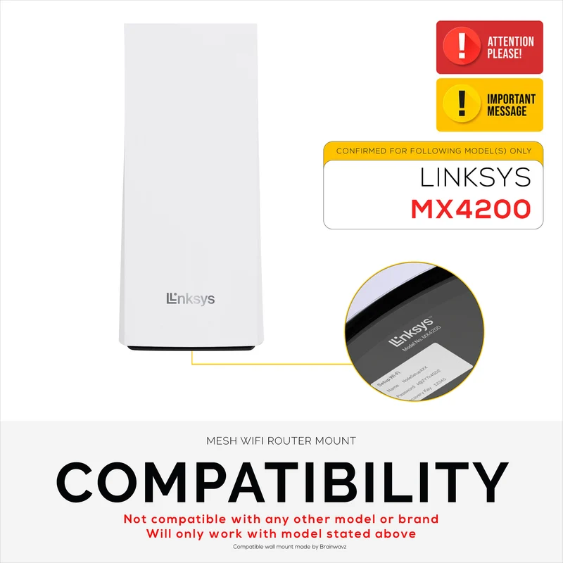 Wandhalterung für Linksys MX4200 Mesh WiFi 6 (AX4200) Router, einfach zu installierende Halterung, reduziert Störungen und Unordnung