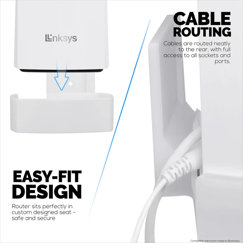 Wandhalterung für Linksys MX4200 Mesh WiFi 6 (AX4200) Router, einfach zu installierende Halterung, reduziert Störungen und Unordnung