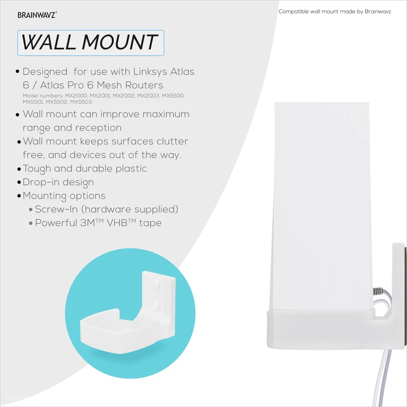 Wandhalterung für Linksys Atlas 6 / Atlas Pro 6 WLAN-Router, einfach zu installierende Halterung, reduziert Störungen und Unordnung