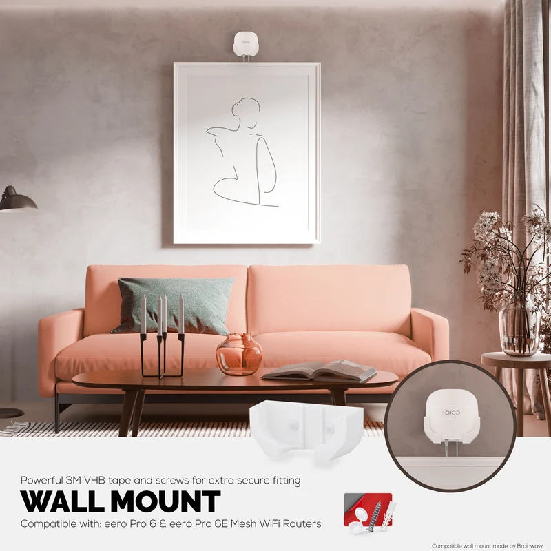 Wandhalterung kompatibel mit EERO Pro 6 und EERO Pro 6E Mesh-WLAN-Router, reduziert Interferenzen und Unordnung