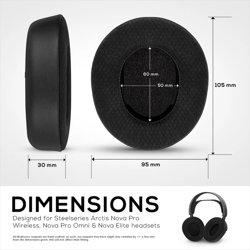 Steelseries Arctis Nova Pro Wireless, Omni & Elite Ohrpolster – Hybrid-Gel und Memory-Schaum für erhöhte Dicke, Haltbarkeit und Geräuschisolierung