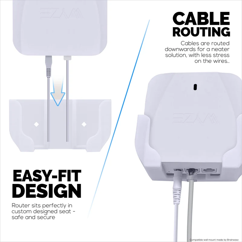 Schraubenlose Wandhalterung für Wyze WiFi 6 AX3000 Mesh-Router, starker VHB-Kleber, einfach zu installieren, reduziert Störungen und erhöht die Reichweite, Montage zum Aufkleben und Einschrauben