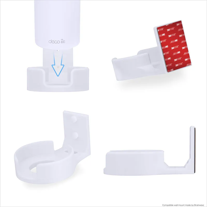 Schraubenlose Wandhalterung für TP-Link Deco X68, XE70, XE75, XE75 PRO, AXE5300 und AXE5400, einfach zu installieren, keine Unordnung, reduziert Störungen und erhöht die Reichweite, selbstklebende Halterung zum Aufkleben, weiß von Brainwavz