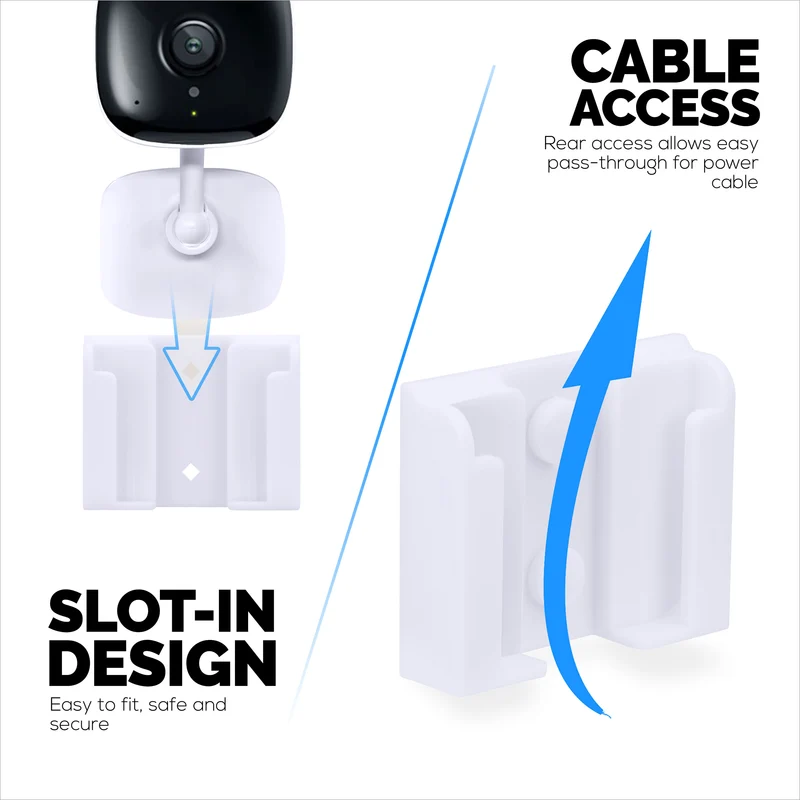 2er-Pack selbstklebende Wandhalterung für C100 TP-Link Tapo-Kamera, einfach zu installierende Halterung, kein Durcheinander, reduziert tote Winkel und verbesserte Sicht, Installation zum Aufkleben und Einschrauben