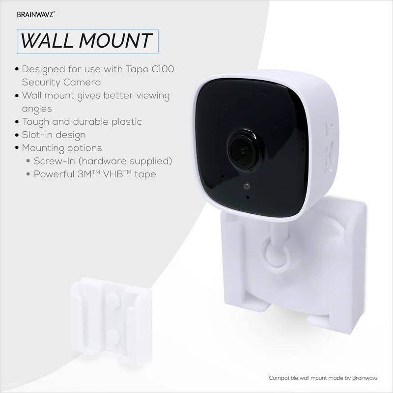 2er-Pack selbstklebende Wandhalterung für C100 TP-Link Tapo-Kamera, einfach zu installierende Halterung, kein Durcheinander, reduziert tote Winkel und verbesserte Sicht, Installation zum Aufkleben und Einschrauben