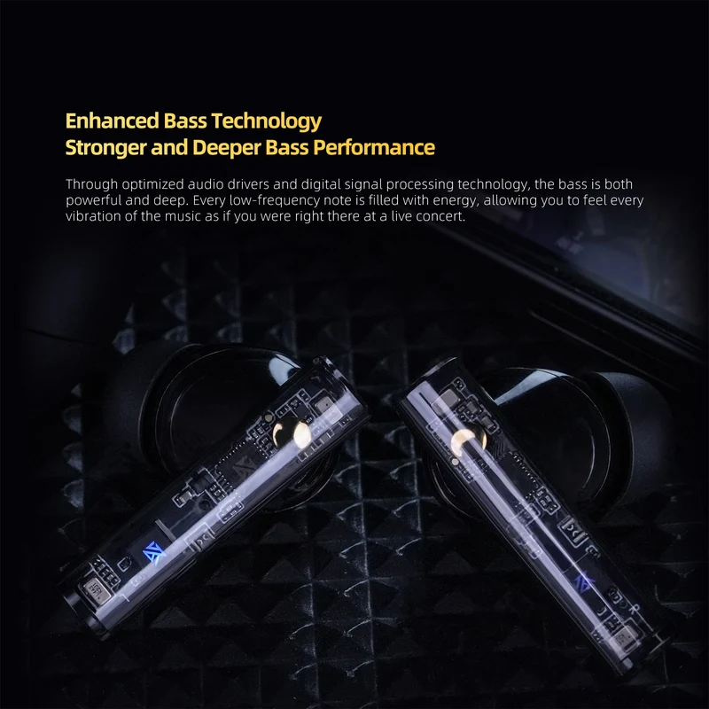 【KZ Carol Pro】True Wireless Earbuds, Bluetooth 5.4 HiFi Deep Bass Stereo Headphones, Active Noise Cancelling