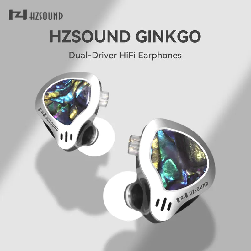 【HZSOUND GINKGO】Dual-Driver HiFi Earphones, PVD-coated Composite Diaphragm Piezoelectric Ceramic Driver