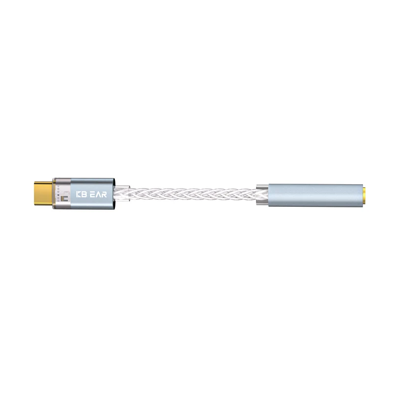 【KBEAR Moondust KW8——Clearance】8-Strand OCC Type-C to 3.5mm Decoding Adapter, Pure HiFi Sound Quality