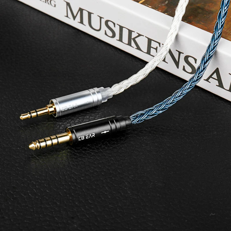 【KBEAR ST24 Plus JunTian】 5N OCC Silver-Plated HiFi Earphone Upgraded Cable Earbuds Cables, 2M Long Cable