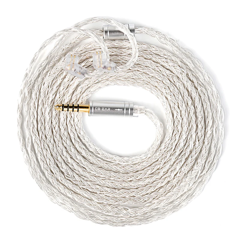 【KBEAR ST24 Plus JunTian】 5N OCC Silver-Plated HiFi Earphone Upgraded Cable Earbuds Cables, 2M Long Cable