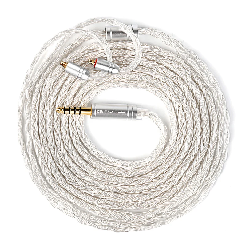【KBEAR ST24 Plus JunTian】 5N OCC Silver-Plated HiFi Earphone Upgraded Cable Earbuds Cables, 2M Long Cable
