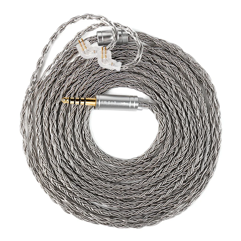【KBEAR ST24 Plus JunTian】 5N OCC Silver-Plated HiFi Earphone Upgraded Cable Earbuds Cables, 2M Long Cable