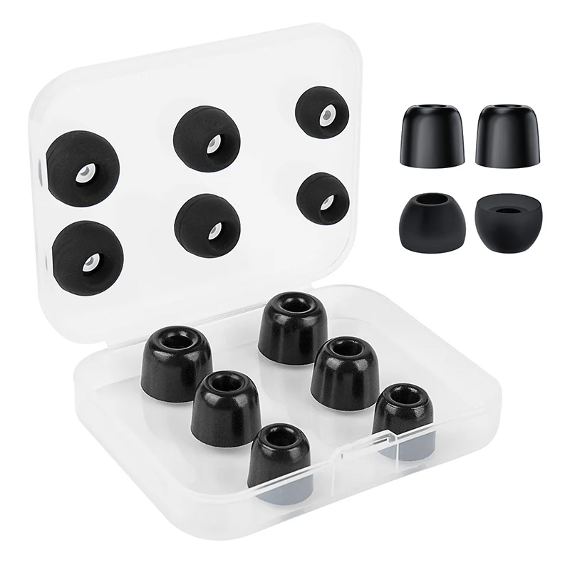 【KBEAR FT01】 Silicone + Memory Foam Eartips Combo Set, 3 Pairs Silicone Eartips 3 Pairs Memory Foam Eartips