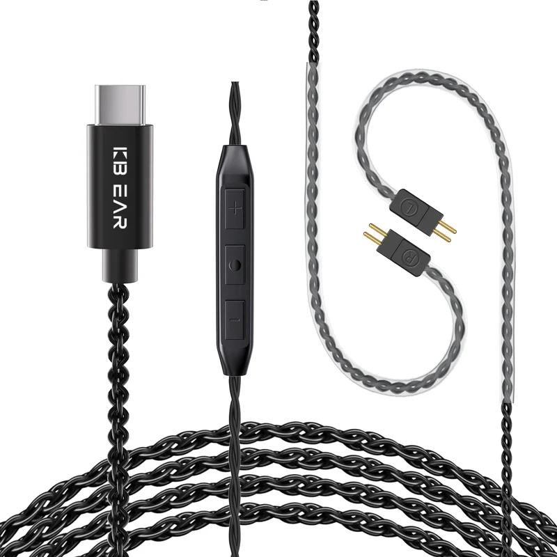 【KBEAR CX01】Type C OFC HiFi Upgrade Cable Bring HIFI Sound for Phone, 2M/1.5M Long, 2PIN/QDC/TFZ