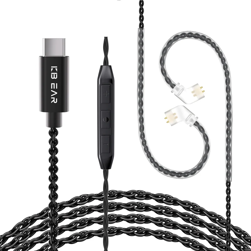 【KBEAR CX01】Type C OFC HiFi Upgrade Cable Bring HIFI Sound for Phone, 2M/1.5M Long, 2PIN/QDC/TFZ