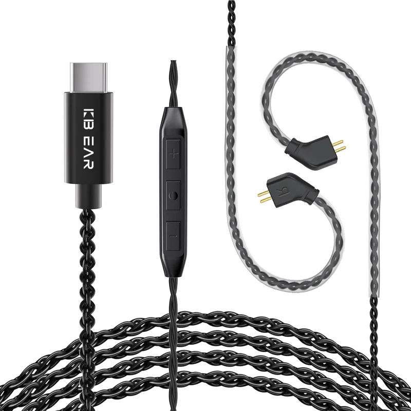 【KBEAR CX01】Type C OFC HiFi Upgrade Cable Bring HIFI Sound for Phone, 2M/1.5M Long, 2PIN/QDC/TFZ