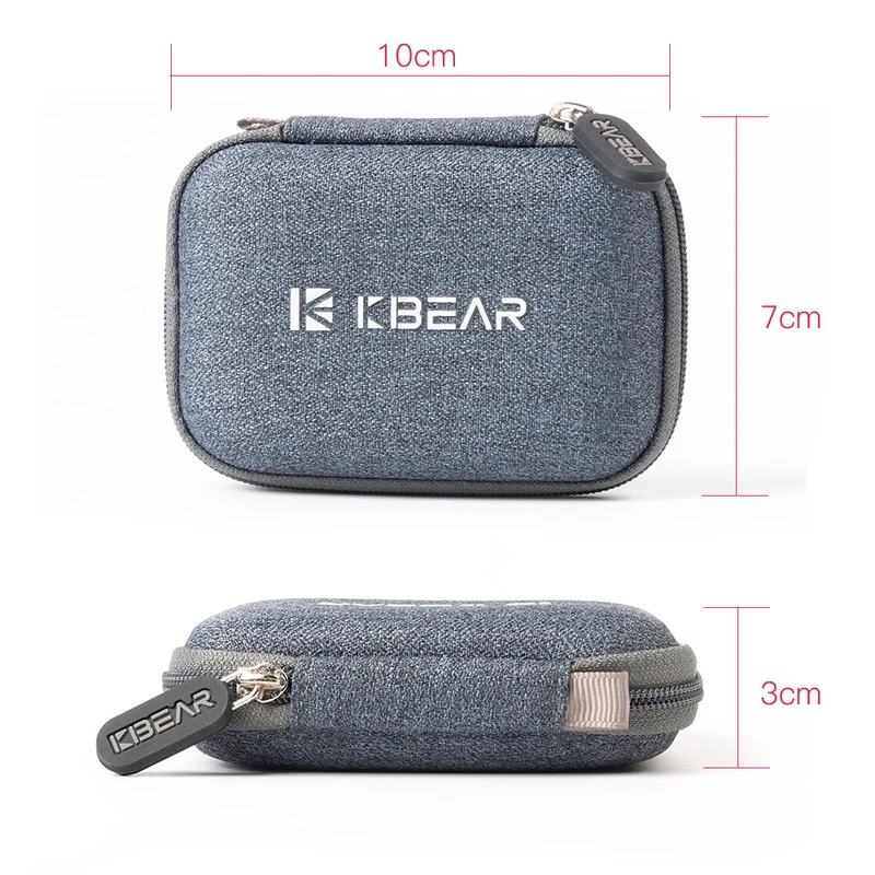 【KBEAR Earphone Case Gunny Bag】 Fabric Material, Internal Mesh Pocket, Rope Loop, Zipper Design, Anti-Squeeze