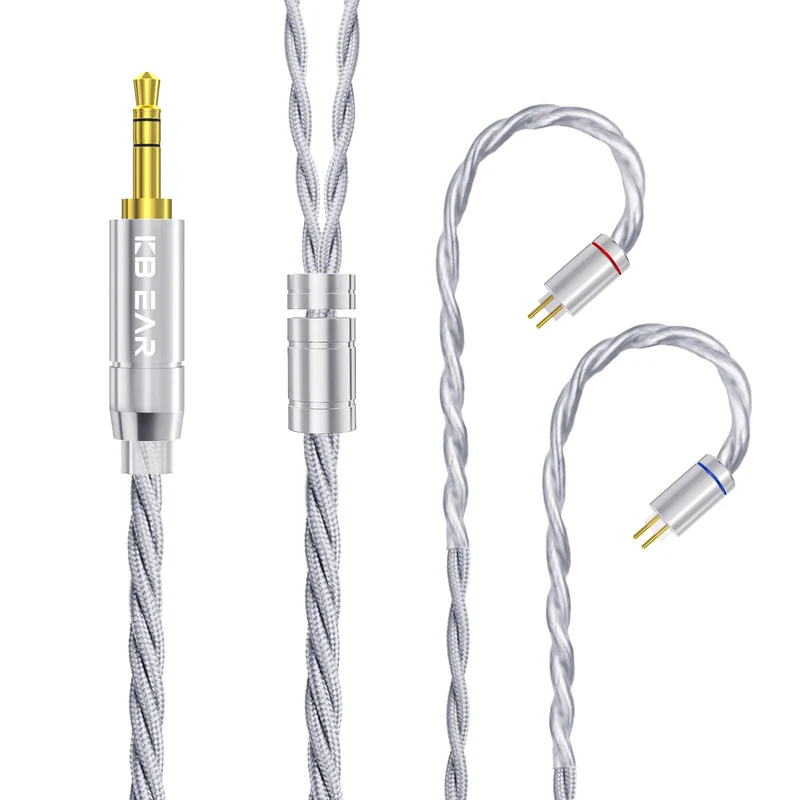 【KBEAR ST20——Clearance】 Upgraded Cable Silver-Plated OCC Mixed Alloy Cable Shielded by OFC, 1.2m Long